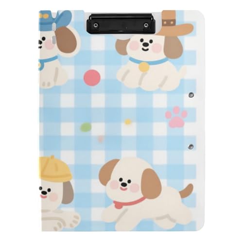 Klemmbrett-Ordner, niedlich, braun, Cartoon-Welpen, A4-Klemmbrett, Folio, doppelte Metall-Clips, Stifthalter, Still-Clipboard mit festem Einband Klemmbrett-Ordner, niedlich, braun, Cartoon-Welpen, A4-Klemmbrett, Folio, doppelte Metall-Clips, Stifthalter, Still-Clipboard mit festem Einband von voucong