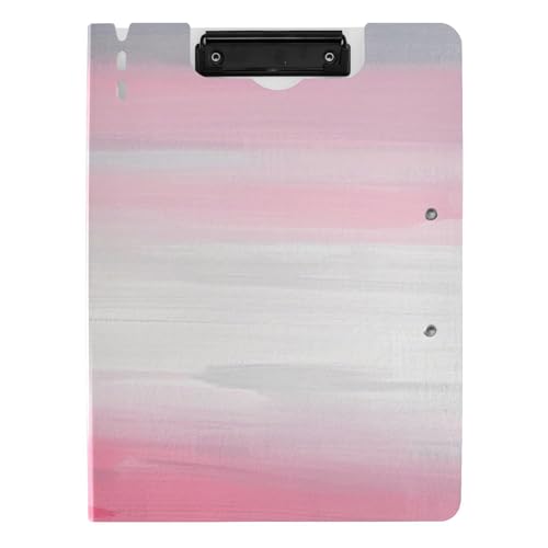 Klemmbrett mit Mappe, Rosa, Weiß, Grau, Tinte, Malerei, A4, Klemmbrett mit Padfolio, doppelte Metallklammern, Stifthalter, Still-Clipboard mit Abdeckung Klemmbrett mit Mappe, Rosa, Weiß, Grau, Tinte, Malerei, A4, Klemmbrett mit Padfolio, doppelte Metallklammern, Stifthalter, Still-Clipboard mit Abdeckung von voucong