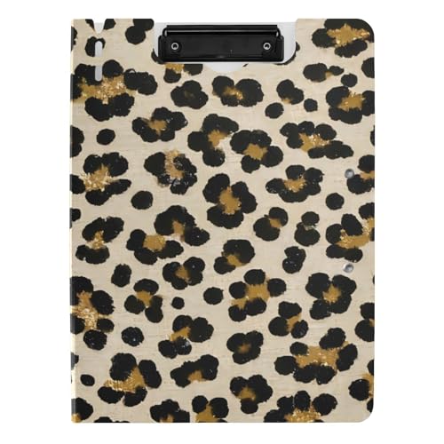 Klemmbrett mit Mappe, künstlicher Glitzer, Leopardenmuster, Beige, A4, Klemmbrett, Folio, zwei Metallklammern, Stifthalter, Büroklemmbrett mit Abdeckung Klemmbrett mit Mappe, künstlicher Glitzer, Leopardenmuster, Beige, A4, Klemmbrett, Folio, zwei Metallklammern, Stifthalter, Büroklemmbrett mit Abdeckung von voucong