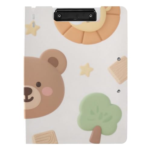Klemmbrett mit Mappe, niedlicher Cartoon, brauner Regenbogen-Teddybär, A4, Clipfolio, zwei Metallklammern, Stifthalter, Schulklemmbrett mit festem Einband Klemmbrett mit Mappe, niedlicher Cartoon, brauner Regenbogen-Teddybär, A4, Clipfolio, zwei Metallklammern, Stifthalter, Schulklemmbrett mit festem Einband von voucong