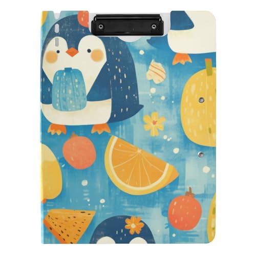 Klemmbrett mit Mappe, niedlicher Sommerpinguin, A4, Klemmbrett, Folio-Ordner, doppelte Metallklammern, Stifthalter, Büro-Klemmbrett mit Abdeckung Klemmbrett mit Mappe, niedlicher Sommerpinguin, A4, Klemmbrett, Folio-Ordner, doppelte Metallklammern, Stifthalter, Büro-Klemmbrett mit Abdeckung von voucong