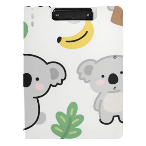 Klemmbrett mit Ordner Niedlich Cartoon Grau Koala A4 Klemmbrett Binder Doppelclips Stifthalter Büro Klemmbrett mit Abdeckung von voucong