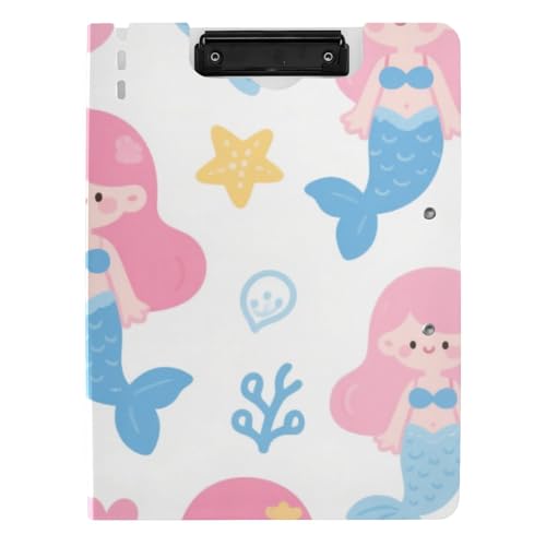 Klemmbrett mit niedlichem Cartoon-Motiv, blaue Meerjungfrau, A4, horizontale und vertikale Doppel-Clips, Still-Klemmbrett mit Abdeckung Klemmbrett mit niedlichem Cartoon-Motiv, blaue Meerjungfrau, A4, horizontale und vertikale Doppel-Clips, Still-Klemmbrett mit Abdeckung von voucong