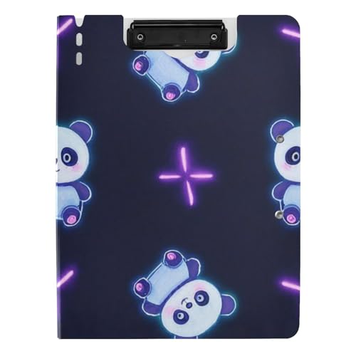 Klemmbrettmappe mit Aufbewahrung, Cartoon, niedlich, neonfarben, fluoreszierend, Panda, A4, Klemmbrett, Folio, horizontale und vertikale Doppelklammern, Schulklemmbrett mit Abdeckung Klemmbrettmappe mit Aufbewahrung, Cartoon, niedlich, neonfarben, fluoreszierend, Panda, A4, Klemmbrett, Folio, horizontale und vertikale Doppelklammern, Schulklemmbrett mit Abdeckung von voucong