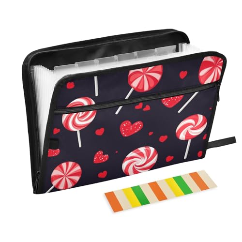 Lollipop Fächermappe mit Reißverschluss, Vintage-Stil, 13 Fächer, A4, mit Reißverschluss, Rot / Schwarz Lollipop Fächermappe mit Reißverschluss, Vintage-Stil, 13 Fächer, A4, mit Reißverschluss, Rot / Schwarz von voucong