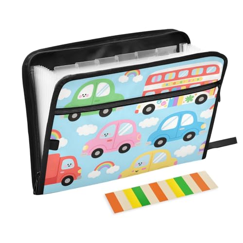 Niedliche Cartoon-Autobus-Mappen, erweiterbar, 13 Fächer, A4, Briefgröße, mit Reißverschluss, für Quittungen, Organizer Niedliche Cartoon-Autobus-Mappen, erweiterbar, 13 Fächer, A4, Briefgröße, mit Reißverschluss, für Quittungen, Organizer von voucong