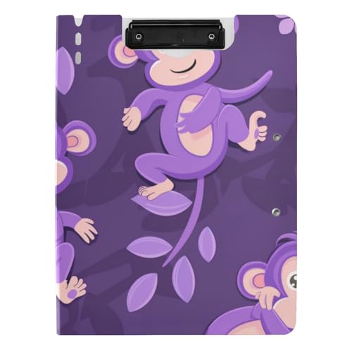 Ordner-Klemmbrett mit Aufbewahrung, Cartoon-Illustration, Affe, violett, A4, Klemmbrett, Ordner, horizontale und vertikale Doppel-Clips, Still-Clipboard mit Abdeckung Ordner-Klemmbrett mit Aufbewahrung, Cartoon-Illustration, Affe, violett, A4, Klemmbrett, Ordner, horizontale und vertikale Doppel-Clips, Still-Clipboard mit Abdeckung von voucong