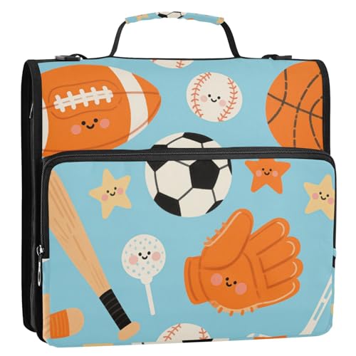 Ordner-Organizer mit 3 Ringen, 3,8 cm, mit Schultergurt, inklusive Reißverschlusstasche, Dokumentenmappe, Organizer für Schule und Büro, Blau Ordner-Organizer mit 3 Ringen, 3,8 cm, mit Schultergurt, inklusive Reißverschlusstasche, Dokumentenmappe, Organizer für Schule und Büro, Blau von voucong