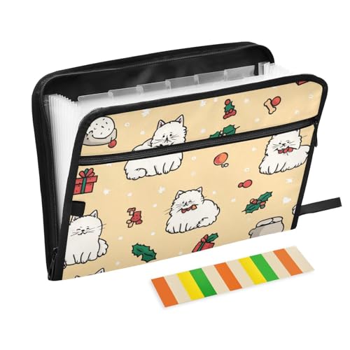 Organizer mit niedlichem Cartoon-Katzen-Motiv, 13 Fächer, A4, Briefgröße mit Reißverschluss, für Aktenordner, Fächermappe Organizer mit niedlichem Cartoon-Katzen-Motiv, 13 Fächer, A4, Briefgröße mit Reißverschluss, für Aktenordner, Fächermappe von voucong