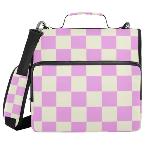 Ringbuch mit 3 Ringen, Reißverschluss, leicht zu transportieren, geeignet für Mittelschule, 3,8 cm, Violett / Beige von voucong