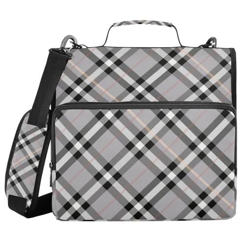 Ringbuch mit 3 Ringen, mit extra Taschen, mit Schultergurt, inklusive Reißverschlusstasche, Schulbedarf, Organizer für Schule/Büro, Schwarz / Weiß / Grau Ringbuch mit 3 Ringen, mit extra Taschen, mit Schultergurt, inklusive Reißverschlusstasche, Schulbedarf, Organizer für Schule/Büro, Schwarz / Weiß / Grau von voucong
