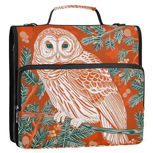 Ringbuch mit Barred Owl Scallions, chinesischer aufwändiger Stil, 3 Ringe, Reißverschluss, Organizer mit Griff, Tragbares Portfolio für Schule und Büro Ringbuch mit Barred Owl Scallions, chinesischer aufwändiger Stil, 3 Ringe, Reißverschluss, Organizer mit Griff, Tragbares Portfolio für Schule und Büro von voucong
