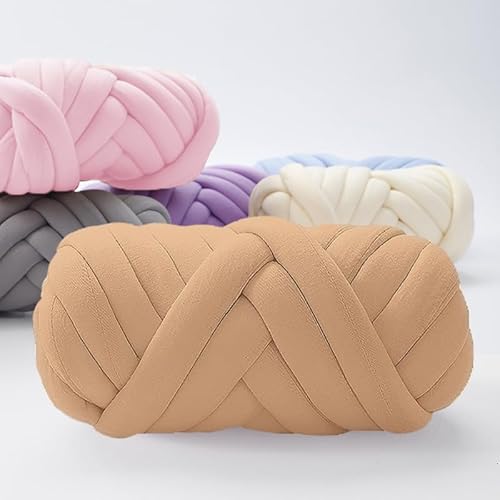 Armstrickgarn für grobes Garn, riesige röhrenförmige Häkelherstellung, Decke, DIY, Handstricken, geflochtener Knoten, Überwurf, waschbar, Tube sperrig für Weben, Basteln, Häkeln (Khaki, 0,2 kg) Armstrickgarn für grobes Garn, riesige röhrenförmige Häkelherstellung, Decke, DIY, Handstricken, geflochtener Knoten, Überwurf, waschbar, Tube sperrig für Weben, Basteln, Häkeln (Khaki, 0,2 kg) von vrawas