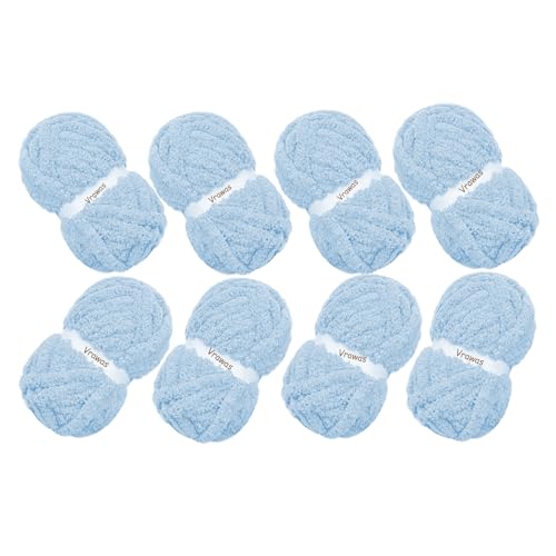 Dickes Chenille-Garn, Jumbo-Garn, superweich, flauschiges Garn zum Häkeln von sperrigem Garn und Handstricken, dickes Riesengarn für selbstgemachte Decken, Schals, Amigurumi (Blau, 2 kg) von vrawas