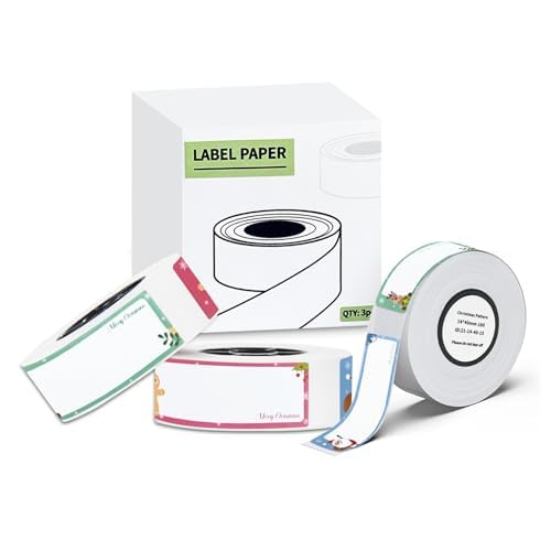 vretti selbstklebende Etiketten, Label Maker Thermopapier Selbstklebendes Etikettenband für Haushalt, Küche, Büro und Vorratskammern (Blau + Grün + Rosa, 14 * 40mm) von vretti