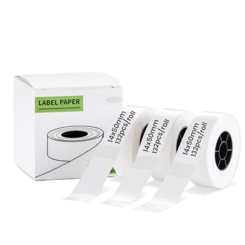 vretti selbstklebende Etiketten, Label Maker Thermopapier Selbstklebendes Etikettenband für Haushalt, Küche, Büro und Vorratskammern (Rosa+Blau+Grün, 50 * 14mm) von vretti