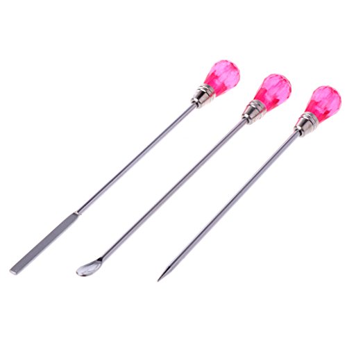 vsilay Muddler Poke Nadel Löffel Werkzeug 3 Teile/Set Silikon Form Werkzeug Set Nail Art Rührstab für DIY Harz Handwerk Schmuck Herstellung von vsilay