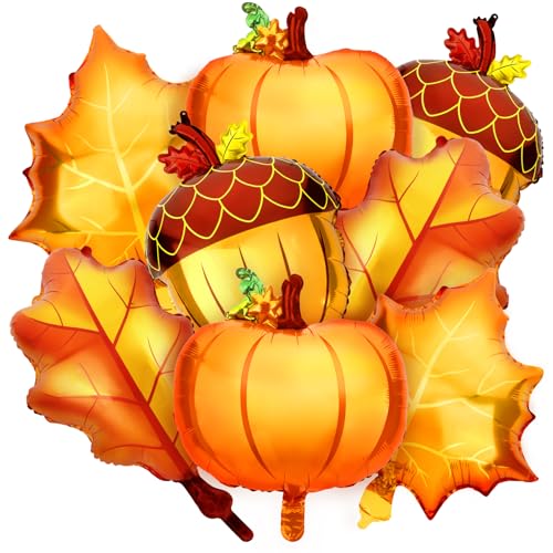 Herbst-Thanksgiving-Ballons, 24 Stück, Kürbis-Ahornblätter, Cartoon-Herbst-Themen-Ballon-Set für Herbst, Erntedankfest, Ernte, Party-Dekorationen Herbst-Thanksgiving-Ballons, 24 Stück, Kürbis-Ahornblätter, Cartoon-Herbst-Themen-Ballon-Set für Herbst, Erntedankfest, Ernte, Party-Dekorationen von vueuKiGE