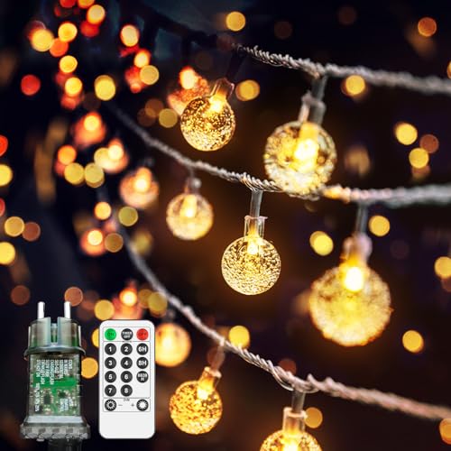 LED Lichterkette Außen Innen - 9M 40 LED Kugel Lichterkette mit 8 Modi IP44 Wasserdicht, Lichterkette Outdoor Strom für Kinderzimmer, Gartenbeleuchtung, Partybeleuchtung, Balkon deko von vutizal