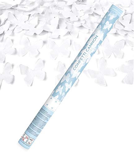 Konfetti-Kanone für Jungen oder Mädchen, mit blauen oder rosafarbenen Konfetti, 60 cm (Schmetterlinge) von wYw