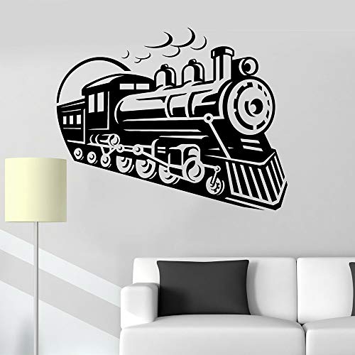 wZUN 2pcs Eisenbahn Wandtattoo Abnehmbarer Vinyl Wandaufkleber 42X33cm von wZUN