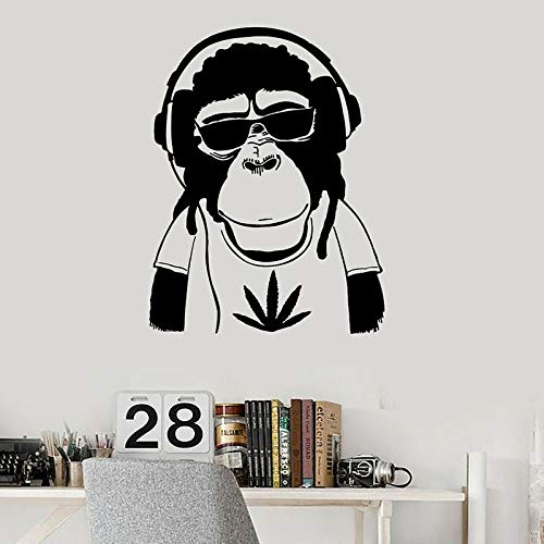 wZUN Hippie AFFE Wandtattoo Cannabis Kopfhörer Musik Cartoon Tier Vinyl Aufkleber Jugendzimmer Schlafsaal Dekoration 74x96cm wZUN Hippie AFFE Wandtattoo Cannabis Kopfhörer Musik Cartoon Tier Vinyl Aufkleber Jugendzimmer Schlafsaal Dekoration 74x96cm von wZUN