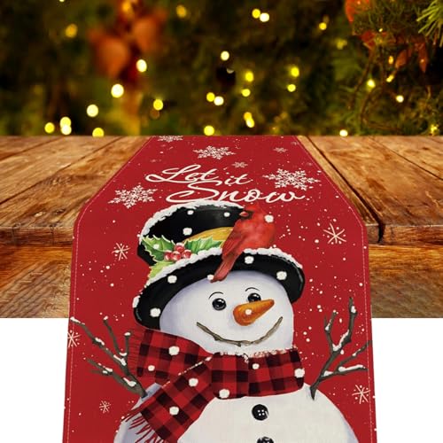 wadafen Tischläufer Weihnachten Rot,Schneeflocke Schneemann Weihnachten Tischläufer,Weihnachtstischläufer Festliche,Tischdecke Tischdeko Weihnachtsdeko, für Weihnachten Party Dekoration(33 x 183cm) wadafen Tischläufer Weihnachten Rot,Schneeflocke Schneemann Weihnachten Tischläufer,Weihnachtstischläufer Festliche,Tischdecke Tischdeko Weihnachtsdeko, für Weihnachten Party Dekoration(33 x 183cm) von wadafen