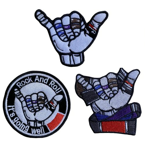 Rock-and-Roll-Patches (3 Stück) - Lustige taktische Patches, Klettverschluss-Patches für Rucksäcke, Helme und andere militärische taktische Ausrüstungen von walitefu