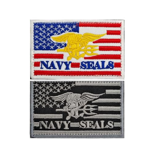 Taktische Militär-Patches, IR-reflektierend, Klettverschluss, Moral-Embleme für Rucksäcke, Helme und taktische Ausrüstung, 2 Stück von walitefu