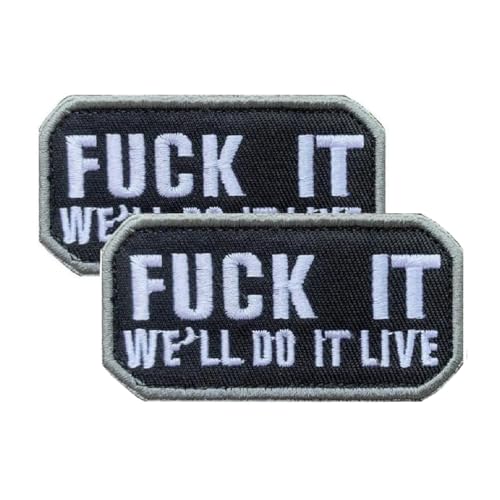 We'll DO IT LIVE (2er-Pack) - Lustige taktische Flicken, Klettverschluss-Patches für Rucksäcke, Helme und andere militärische taktische Ausrüstung, 2 Stück von walitefu