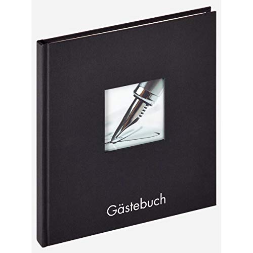 walther design Gästebuch schwarz 23 x 25 cm mit Cover-Ausstanzung und Prägung, Fun GB-205-B von walther design