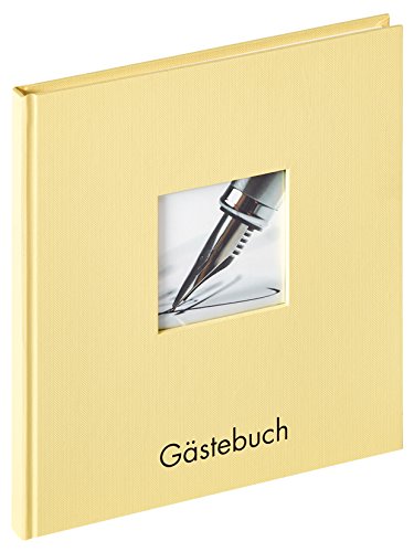 walther design Gästebuch creme 23 x 25 cm mit Cover-Ausstanzung und Prägung, Fun GB-205-H von walther design