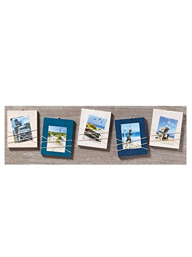 walther design Bilderrahmen blau 5X 8x11 cm Holz-Galerie mit Kordel als Fotohalterung, La Casa YO581L walther design Bilderrahmen blau 5X 8x11 cm Holz-Galerie mit Kordel als Fotohalterung, La Casa YO581L von walther design