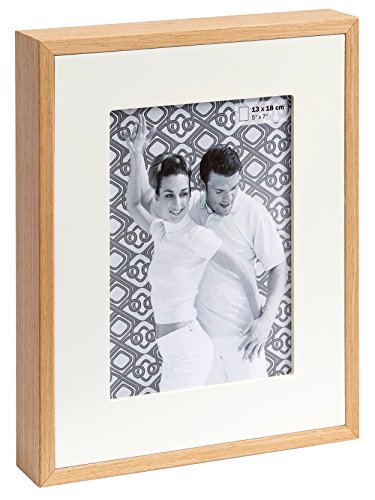 walther design Bilderrahmen weiss 15 x 20 cm Holz-Portraitrahmen mit Holzpassepartout, Double YP520W von walther design