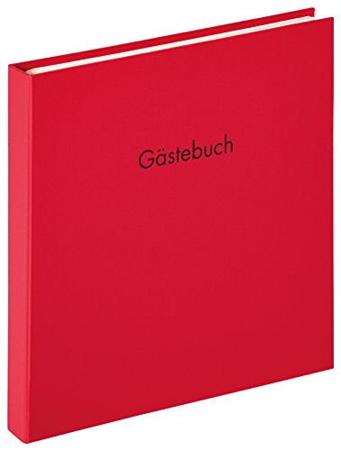 walther design Gästebuch rot 26 x 25 cm mit Prägung und Spiralbindung, Fun GB-206-R von walther design