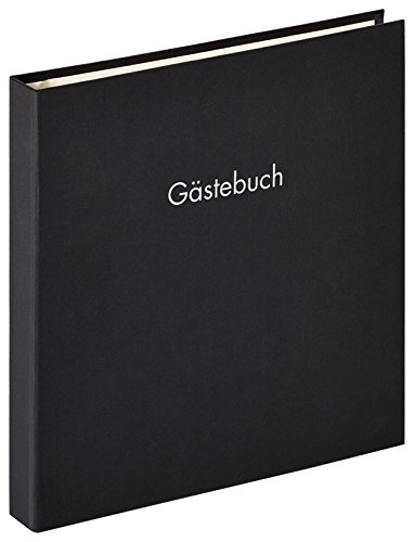walther design Gästebuch schwarz 26 x 25 cm mit Prägung und Spiralbindung, Fun GB-206-B von walther design