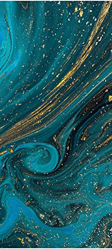 wandmotiv24 Türtapete Epoxidharz Blau Gold, Marmor, Effekt 100 x 200cm (B x H) - Dekorfolie selbstklebend Sticker für Türen, Türfolie, Aufkleber, M1213 von wandmotiv24