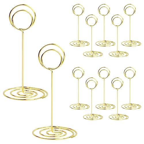12 Stück Tischkartenhalter Metall, Höhe Fotohalter Kartenhalter, 120 mm kartenhalter Hochzeit Fotohalter Herzförmig Tischnummern Halter Metall Menükartenhalter für Geburtstag Hochzeit, Gold von wangjiangda