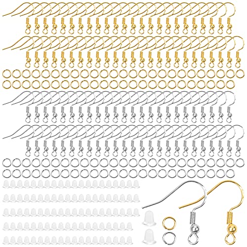 wangjiangda 300 Stück 925 Ohrring Haken Versilbert, Schmuck Basteln Zubehör Ohrhänger Ohrhaken Ohrringe Selber Machen Ohrhaken Biegeringe, Schmuckherstellung Kit für DIY Ohring Zubehör (Silber/Gold) wangjiangda 300 Stück 925 Ohrring Haken Versilbert, Schmuck Basteln Zubehör Ohrhänger Ohrhaken Ohrringe Selber Machen Ohrhaken Biegeringe, Schmuckherstellung Kit für DIY Ohring Zubehör (Silber/Gold) von wangjiangda