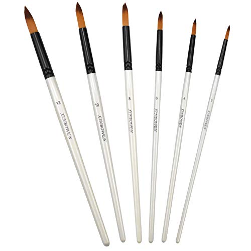 Künstler Pinsel Set 6 STK Premium Nylon Pinsel, Malpinsel Set für Künstler für Acrylfarben Aquarell Malen Wasserfarben Miniaturen Künstler Pinsel Set 6 STK Premium Nylon Pinsel, Malpinsel Set für Künstler für Acrylfarben Aquarell Malen Wasserfarben Miniaturen von wangjiangda