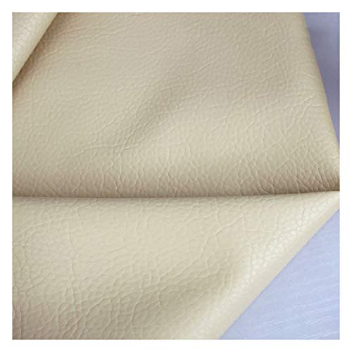 Kunstleder Leder Stoff Lederimitat Meterware Polster Kunstleder, Polsterstoff in Rindsleder Optik, Möbelstoff Meterware für sämtliche Polsterarbeiten, Autos, Boote, Dekorationen -Beige 4 # 1.38x4m von wangk
