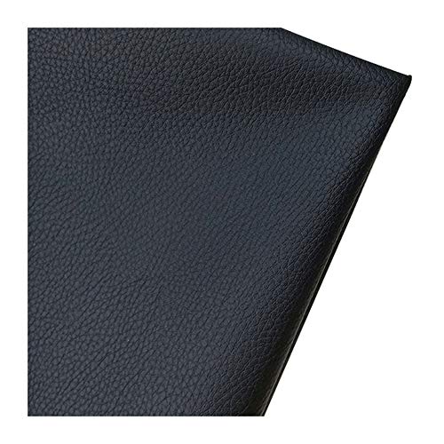 wangk Polster PU Kunstleder, Polsterstoff Gekörnt Lederimitat texturiert Polsterstoff in Rindsleder Optik, Möbelstoff Meterware - für sämtliche Polsterarbeiten, Autos, Boote, Dekora-Schwarz 1.6x3m von wangk