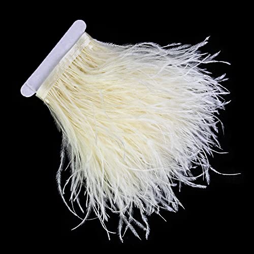 2,7 m 10-15 cm Beige Straußenfedern Trim Fransen für DIY Kleid Nähen Handwerk Kostüme Dekoration von wangruida