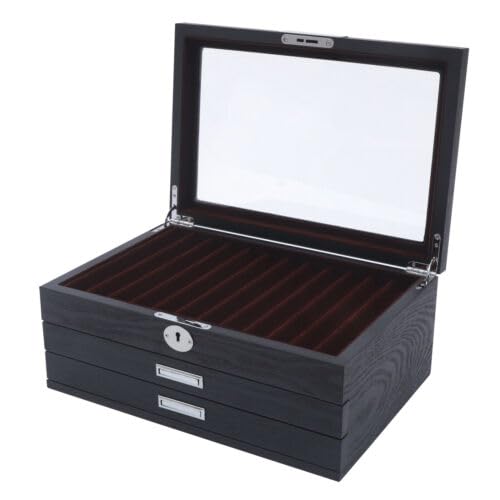 wanwanper Füllfederhalter-Vitrine, Stifthalterbox, Stift-Sammler-Organizer-Box, abschließbar Füllfederhalter-Halter, Aufbewahrungsbox, für 34 Füller Stifte Kugelschreiber Display Box, Schwarz wanwanper Füllfederhalter-Vitrine, Stifthalterbox, Stift-Sammler-Organizer-Box, abschließbar Füllfederhalter-Halter, Aufbewahrungsbox, für 34 Füller Stifte Kugelschreiber Display Box, Schwarz von wanwanper