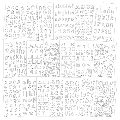 watera 20 Packung Buchstaben und Zahlen Schablonen Wiederverwendbare Alphabet Schablonen Journal Liefert Vorlagen für Kinder Zeichnung von watera