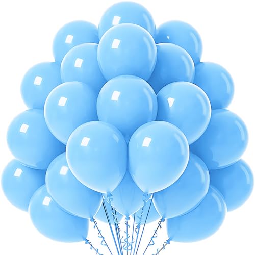 Waziwe [60 Stück] Blaue Luftballons Geburtstag • Premium Ballons aus 100% Naturlatex • Luftballon Girlande für Luftballons Hochzeit Mädchen Partydeko Babyparty Jahrestag Deko von waziwe