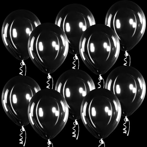 Waziwe [60 Stück] Durchsichtige Luftballons Geburtstag • Premium Ballons aus 100% Naturlatex • Luftballon Girlande für Luftballons Hochzeit Jungen Mädchen Partydeko Babyparty Jahrestag Deko von waziwe