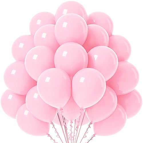 Waziwe [60 Stück] Rosa Luftballons Geburtstag • Premium Ballons aus 100% Naturlatex • Luftballon Girlande für Luftballons Hochzeit Mädchen Partydeko Babyparty Jahrestag Deko von waziwe