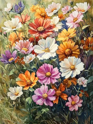 Blume 5D Diamond Painting Set Erwachsene Groß, DIY Diamant Painting Kinder, Quadrat Vollbohrer Handbuch Stickerei Bilder 90x120cm Home Wand Wohnzimmer Dekorationen, Geeignet Als Geschenk. Ni-445 von wcusmmog