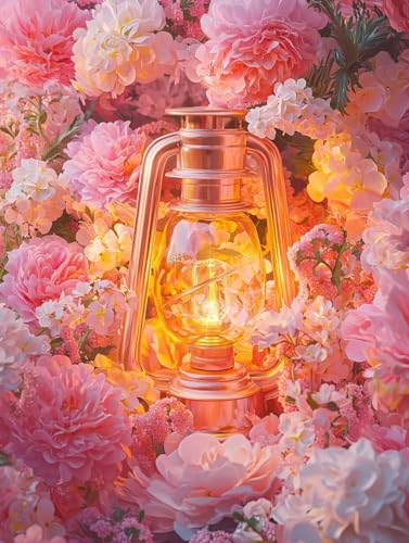 Blumen Lichter 5D Diamond Painting Set Erwachsene Groß, DIY Diamant Painting Kinder, Quadrat Vollbohrer Handbuch Stickerei Bilder 80x110cm Home Wand Wohnzimmer Dekor, Geeignet Als Geschenk. Ni-453 von wcusmmog